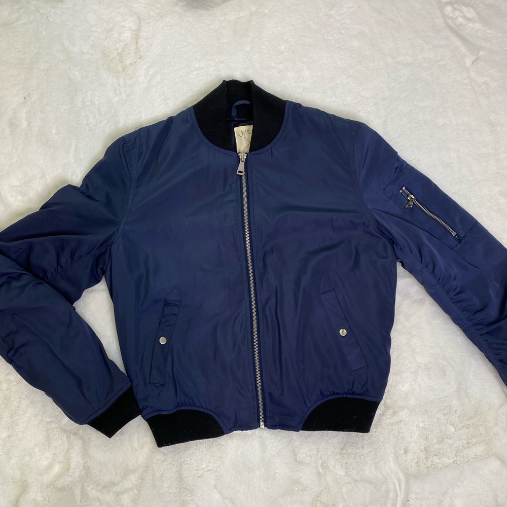 Navy Blue Bomber Jacket